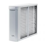 A large white air cleaner with fan